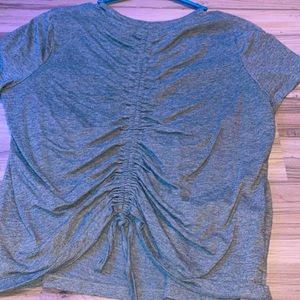 athletic shirt with drawstring in back